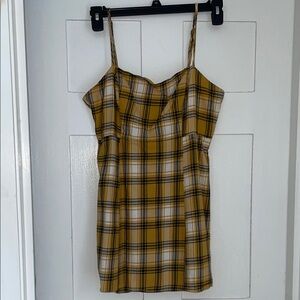Forever 21 Yellow Plaid Mini Dress